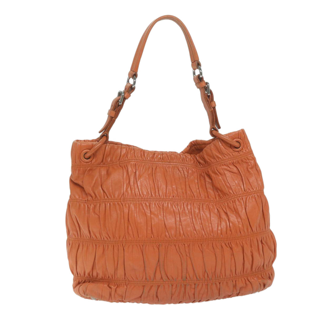 PRADA Shoulder Bag Leather Orange  bs10682