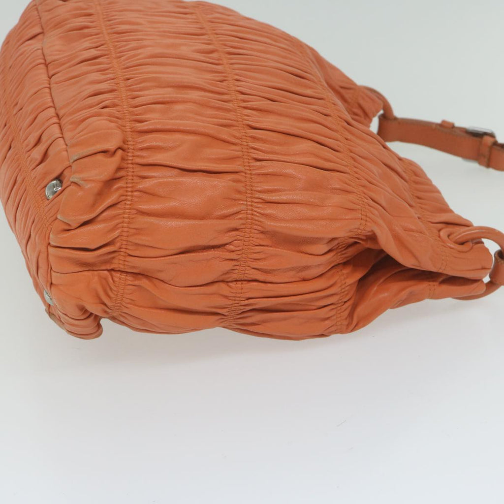 PRADA Shoulder Bag Leather Orange  bs10682
