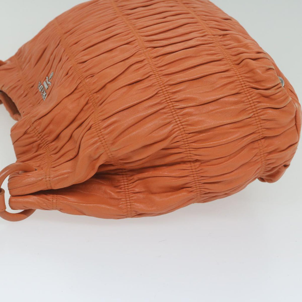 PRADA Shoulder Bag Leather Orange  bs10682