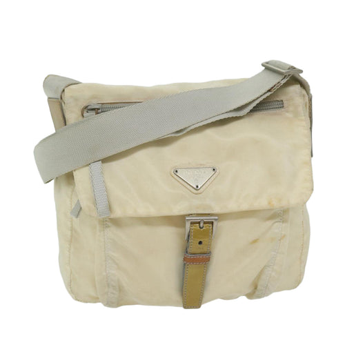 PRADA Shoulder Bag Nylon White  bs10683