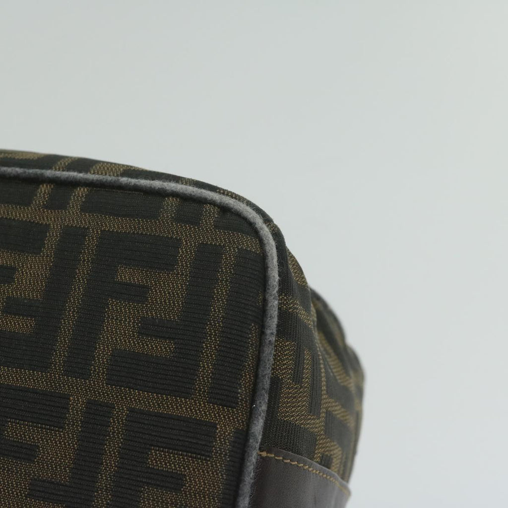 FENDI Zucca Canvas Hand Bag Black Brownbs10753