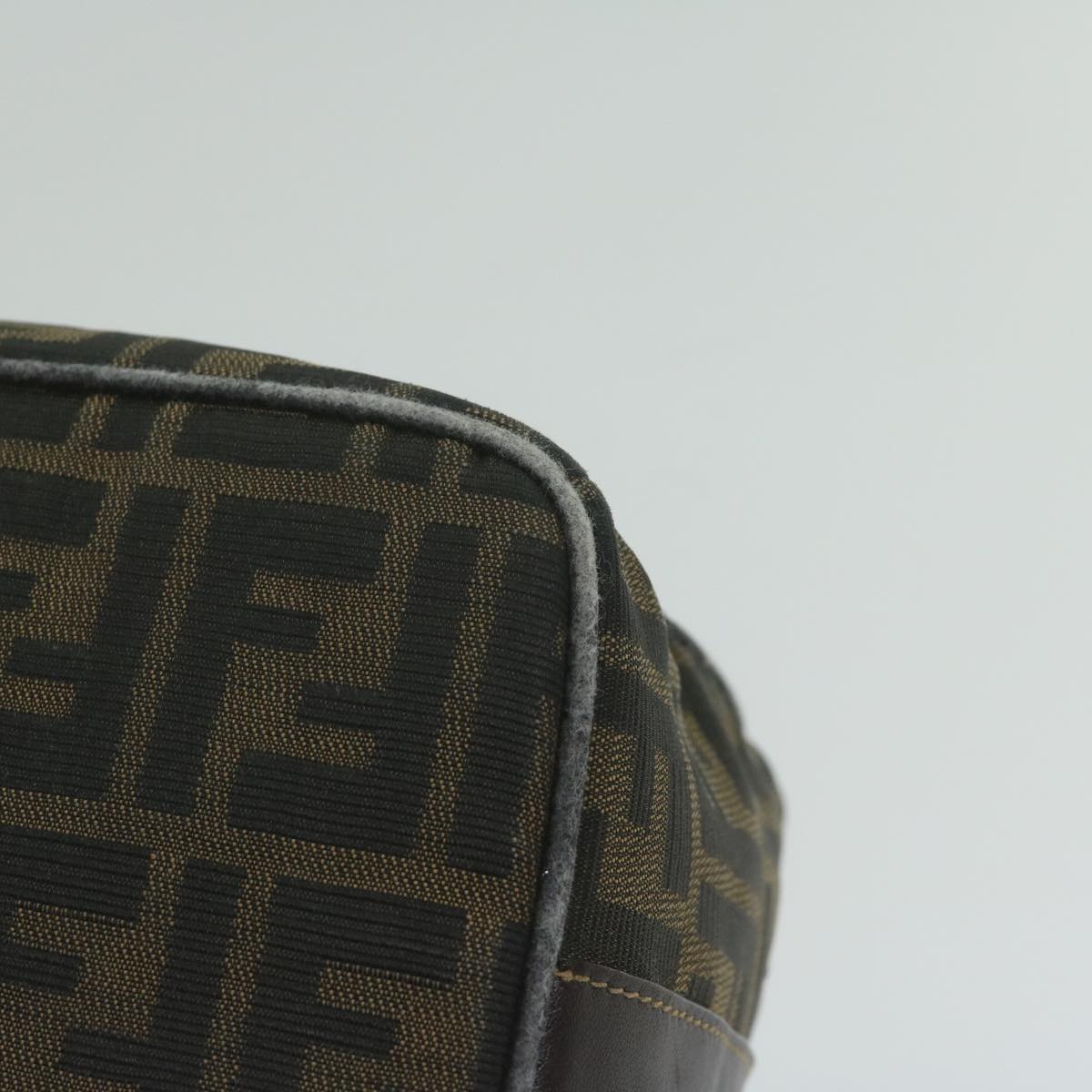 FENDI Zucca Canvas Hand Bag Black Brownbs10753