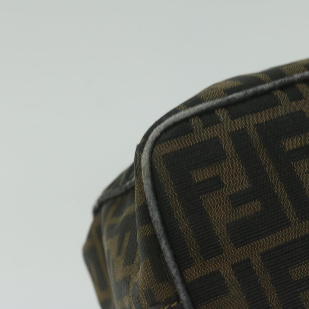 FENDI Zucca Canvas Hand Bag Black Brownbs10753