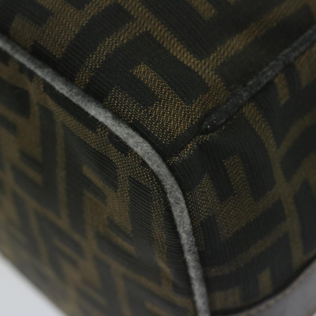 FENDI Zucca Canvas Hand Bag Black Brownbs10753
