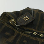 FENDI Zucca Canvas Hand Bag Black Brownbs10753