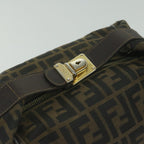 FENDI Zucca Canvas Hand Bag Black Brownbs10753