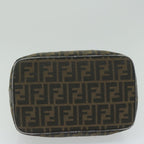 FENDI Zucca Canvas Hand Bag Black Brownbs10753