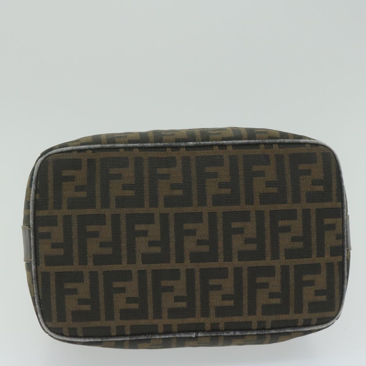 FENDI Zucca Canvas Hand Bag Black Brownbs10753