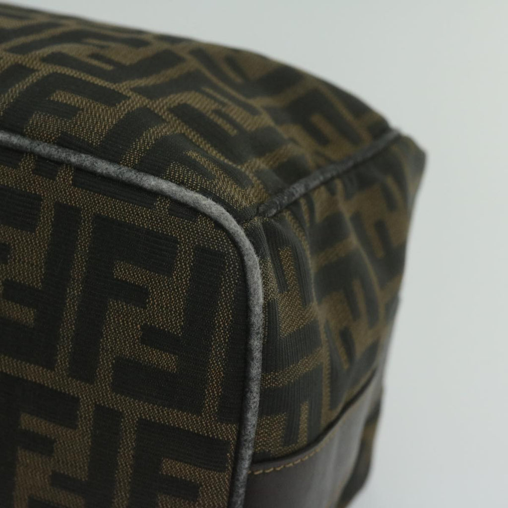 FENDI Zucca Canvas Hand Bag Black Brownbs10753