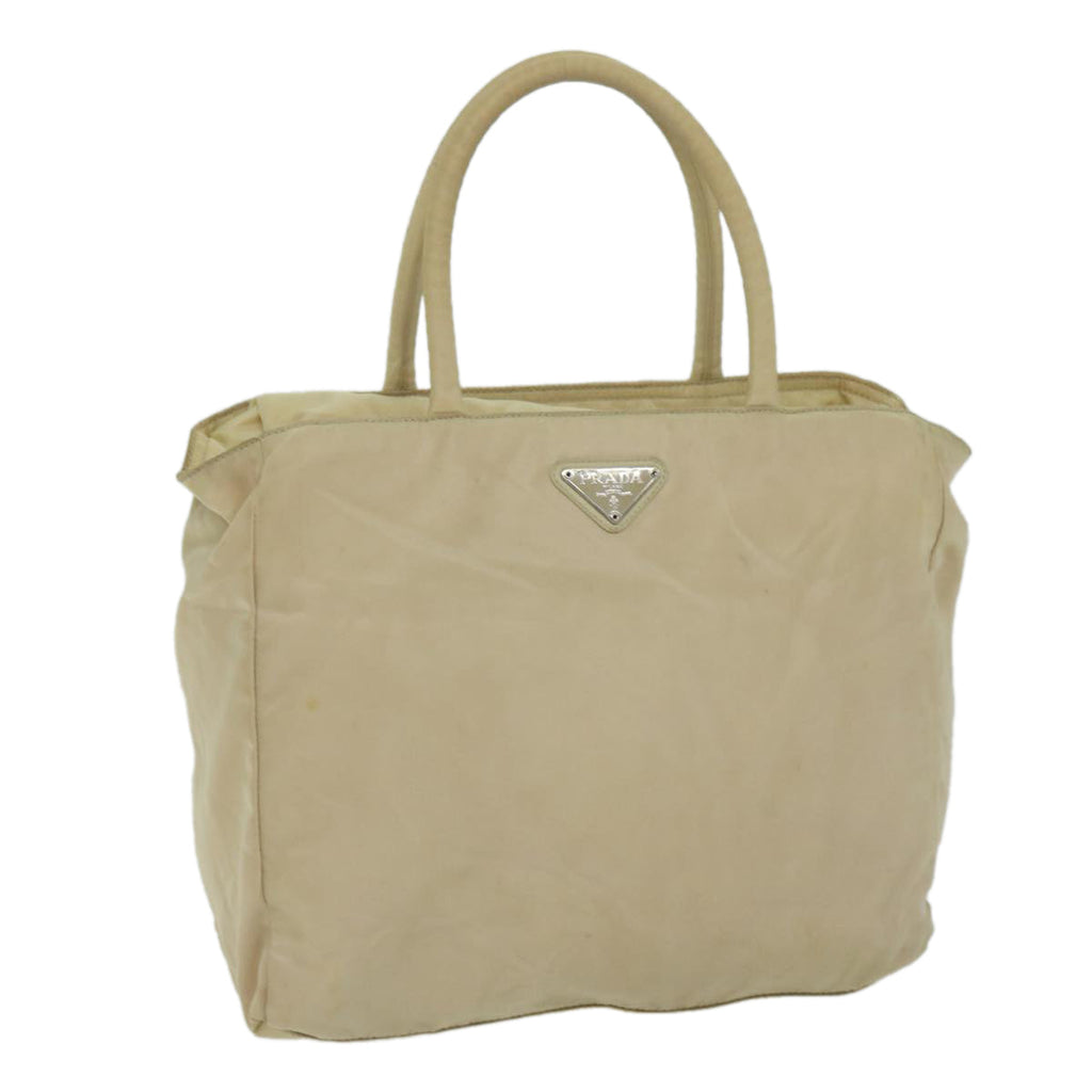 PRADA Hand Bag Nylon Beige  bs10756