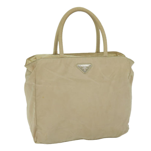 PRADA Hand Bag Nylon Beige  bs10756