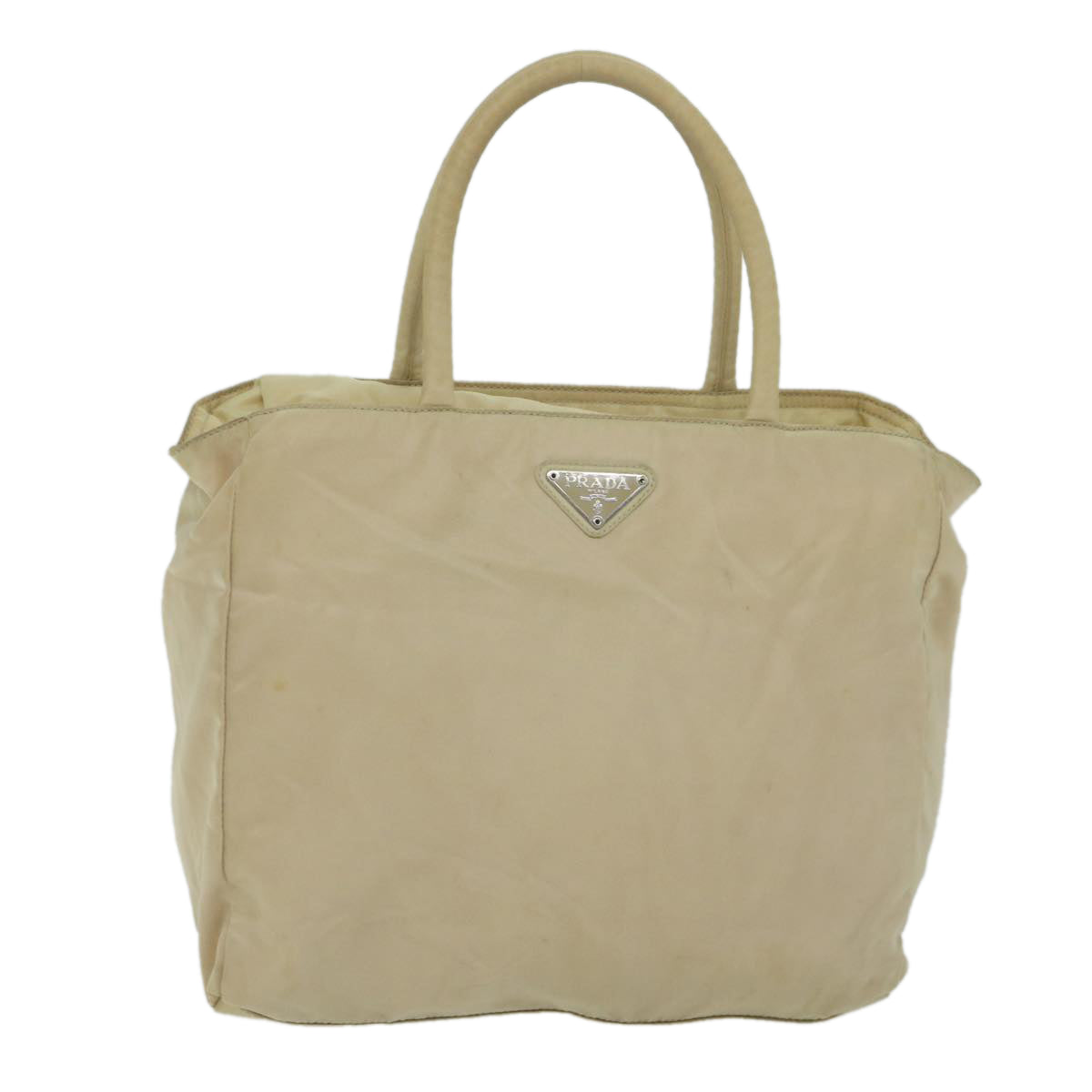 PRADA Hand Bag Nylon Beige  bs10756