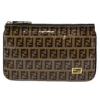 FENDI Zucchino Canvas Pouch Brownbs10758