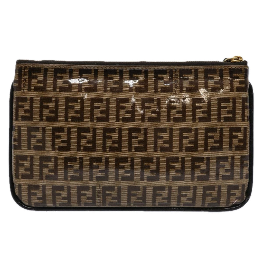 FENDI Zucchino Canvas Pouch Brownbs10758