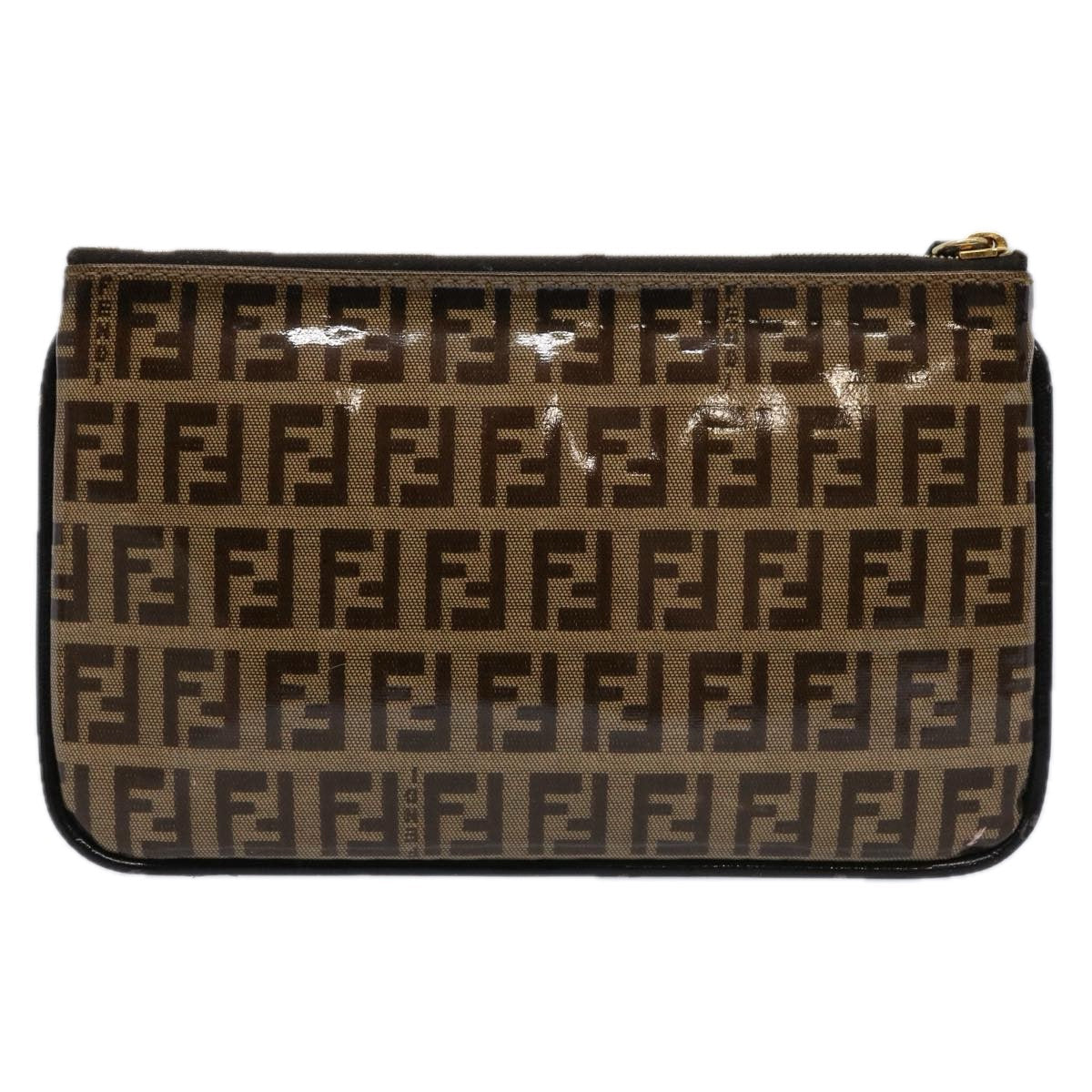 FENDI Zucchino Canvas Pouch Brownbs10758