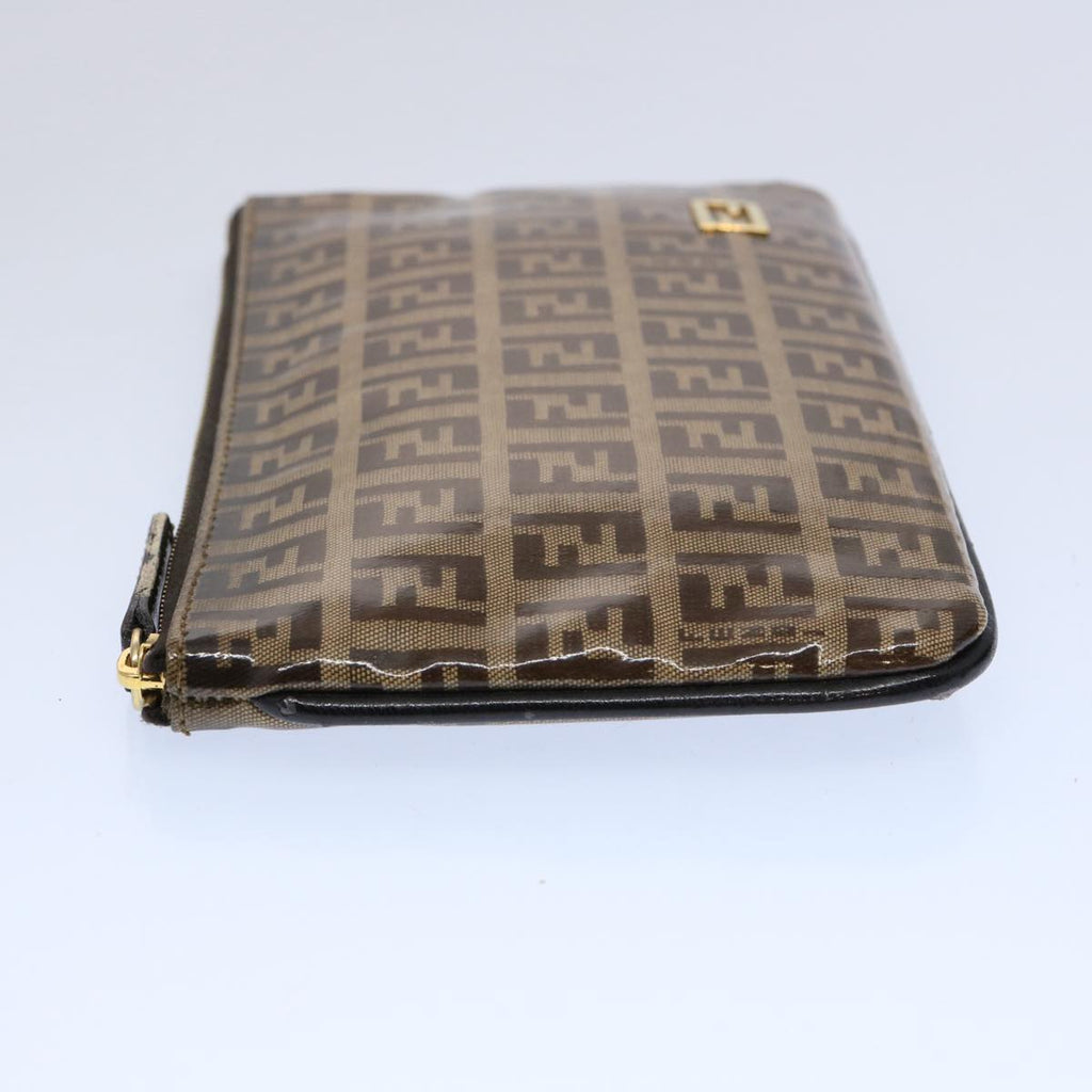 FENDI Zucchino Canvas Pouch Brownbs10758