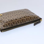 FENDI Zucchino Canvas Pouch Brownbs10758