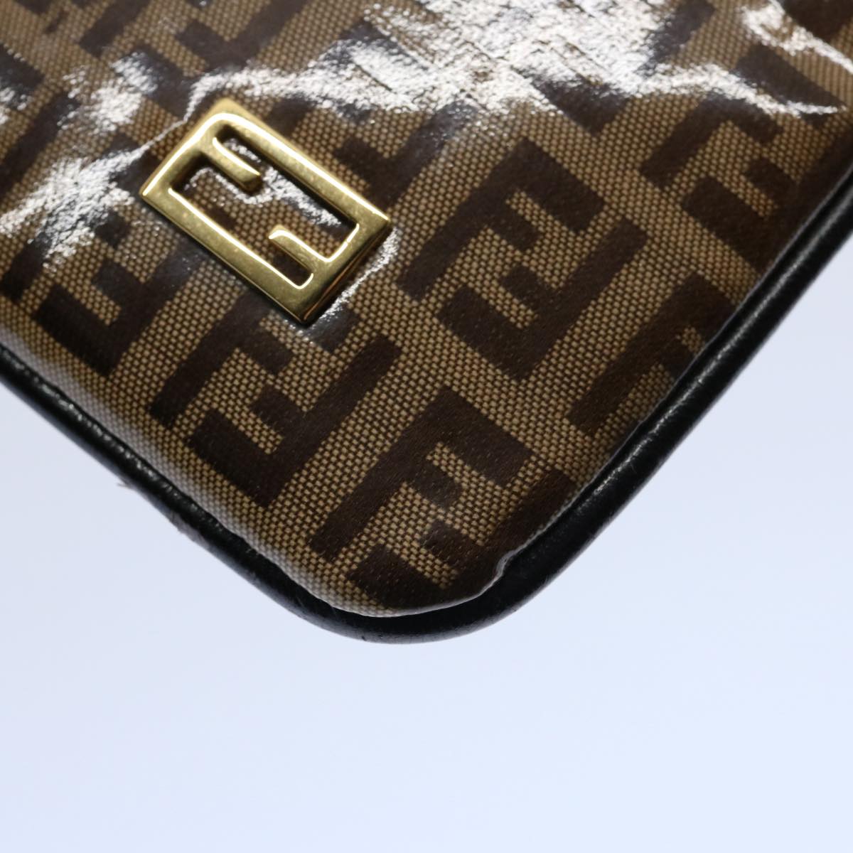 FENDI Zucchino Canvas Pouch Brownbs10758