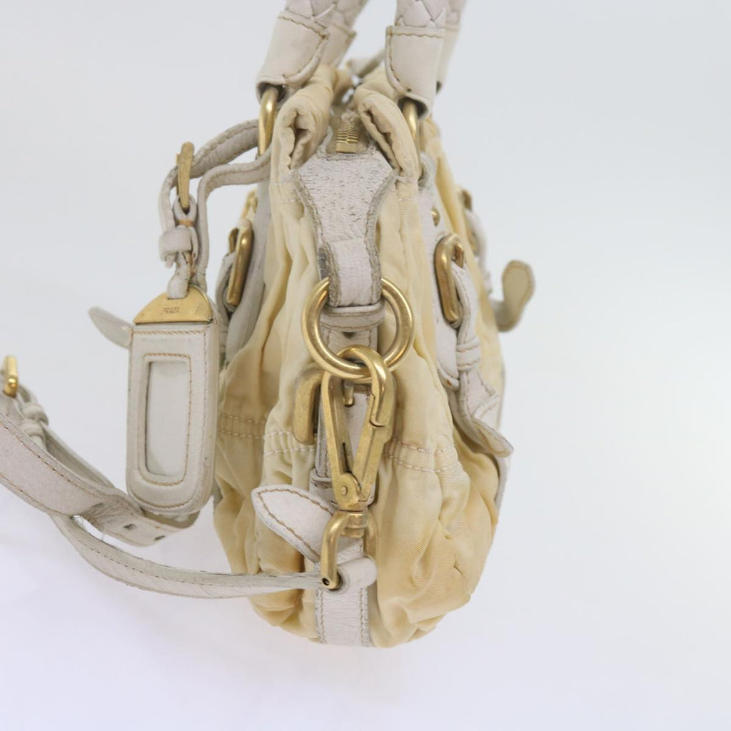 PRADA Hand Bag Nylon 2way White  bs10794