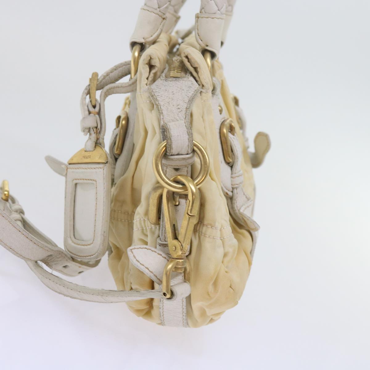 PRADA Hand Bag Nylon 2way White  bs10794
