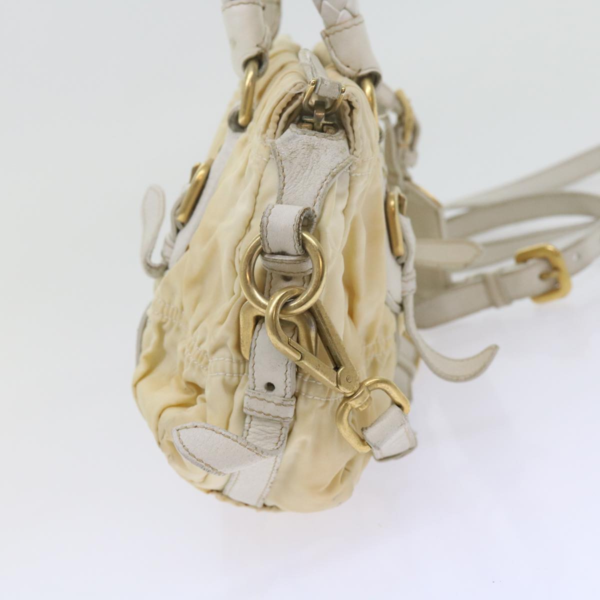 PRADA Hand Bag Nylon 2way White  bs10794