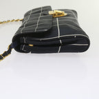 PRADA Chain Shoulder Bag Satin Navy  bs10795