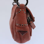 PRADA Chain Shoulder Bag Suede Red  bs10796