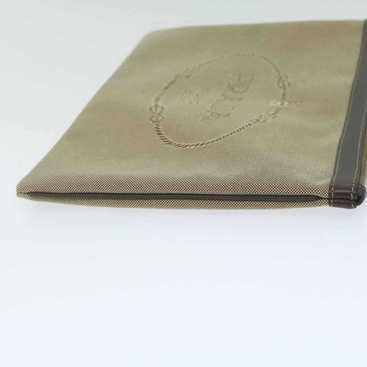 PRADA Clutch Bag Canvas Beige  bs10802
