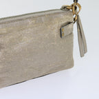 Chloe Shoulder Bag Leather Silver 02-09-51-595 bs10805