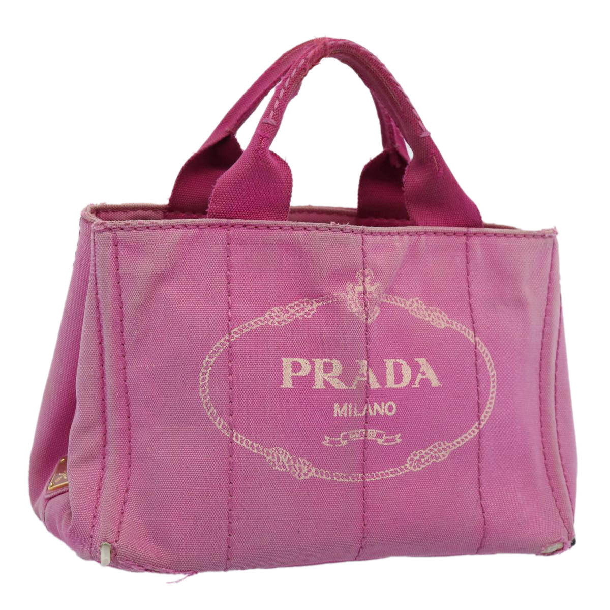 PRADA Canapa PM Hand Bag Canvas Pink  bs10834