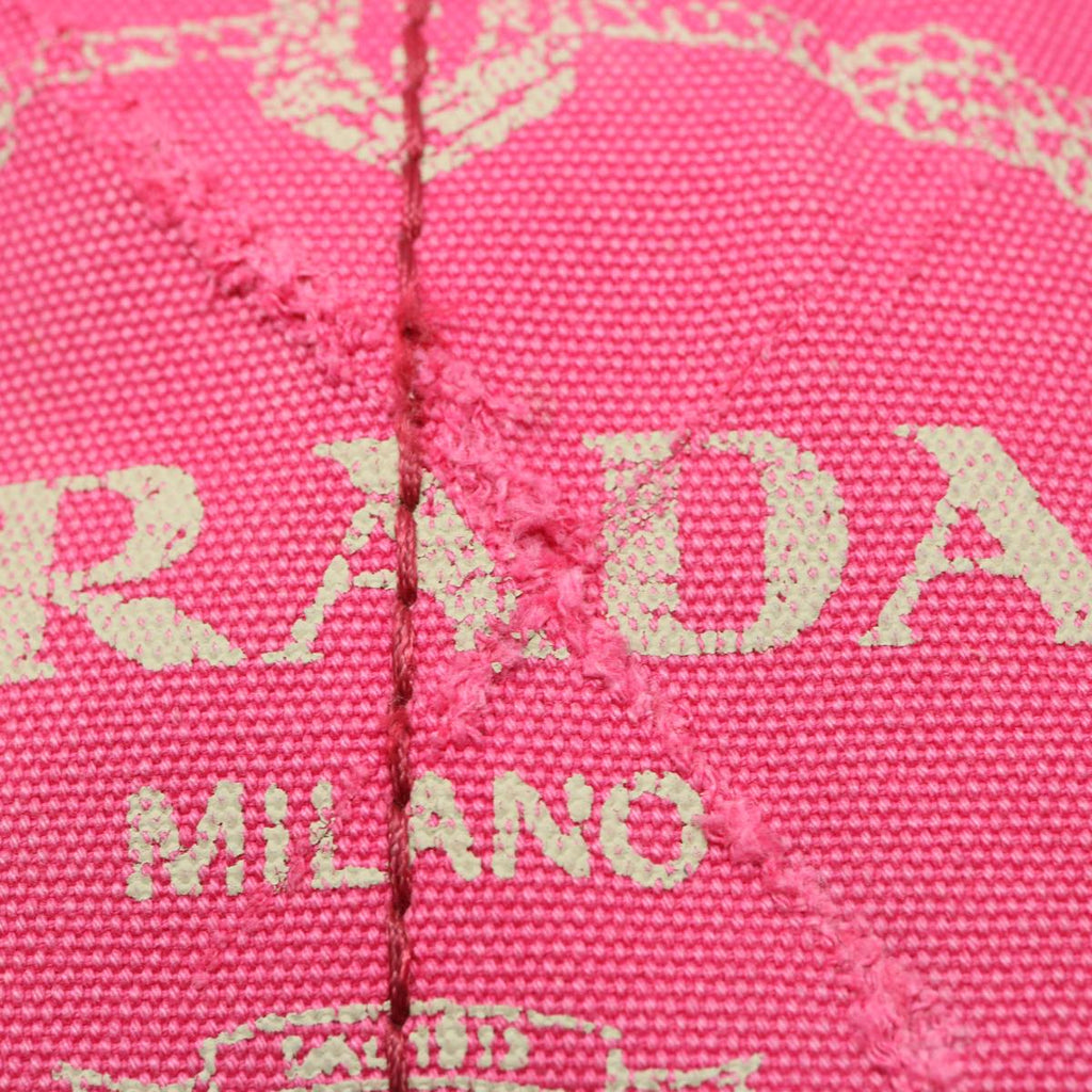 PRADA Canapa PM Hand Bag Canvas Pink  bs10835