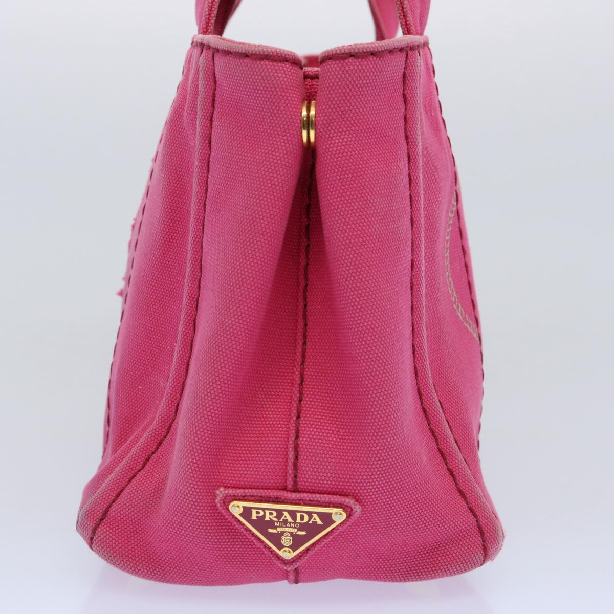 PRADA Canapa PM Hand Bag Canvas Pink  bs10835