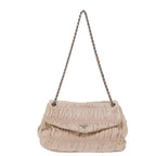 PRADA Chain Shoulder Bag Leather Beige  bs10858