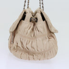 PRADA Chain Shoulder Bag Leather Beige  bs10858