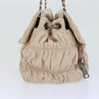 PRADA Chain Shoulder Bag Leather Beige  bs10858