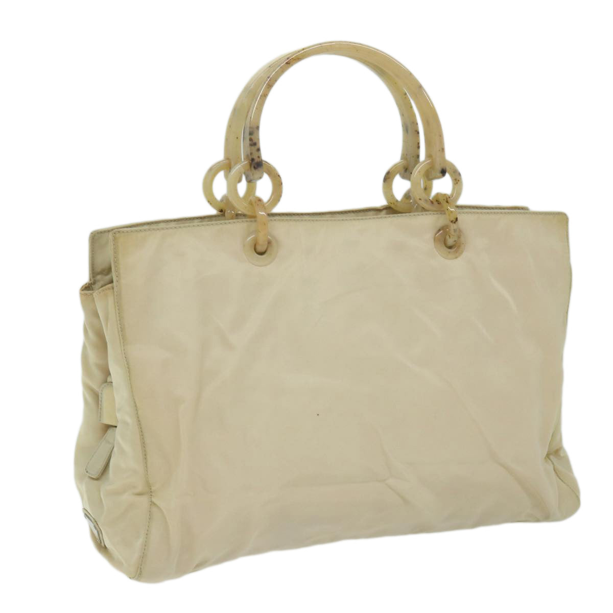 PRADA Hand Bag Nylon Beige  bs10883