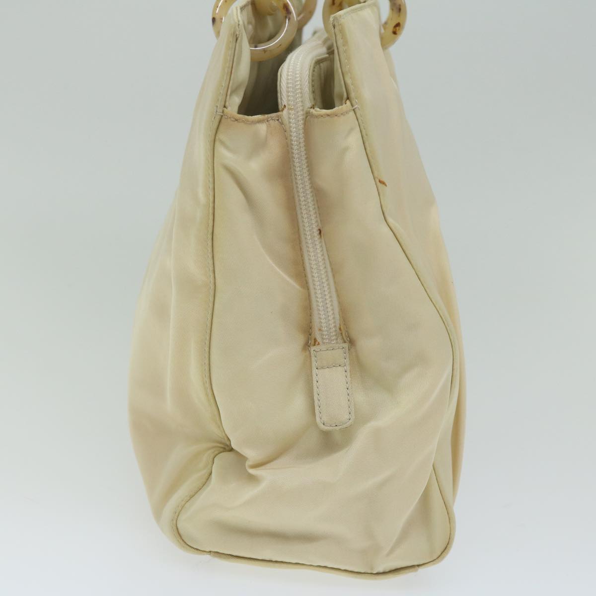 PRADA Hand Bag Nylon Beige  bs10883