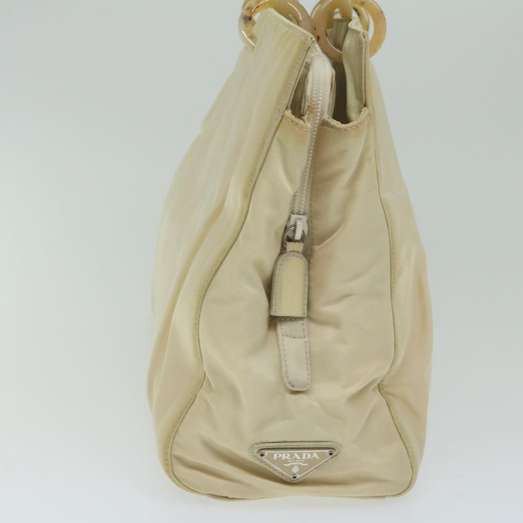 PRADA Hand Bag Nylon Beige  bs10883