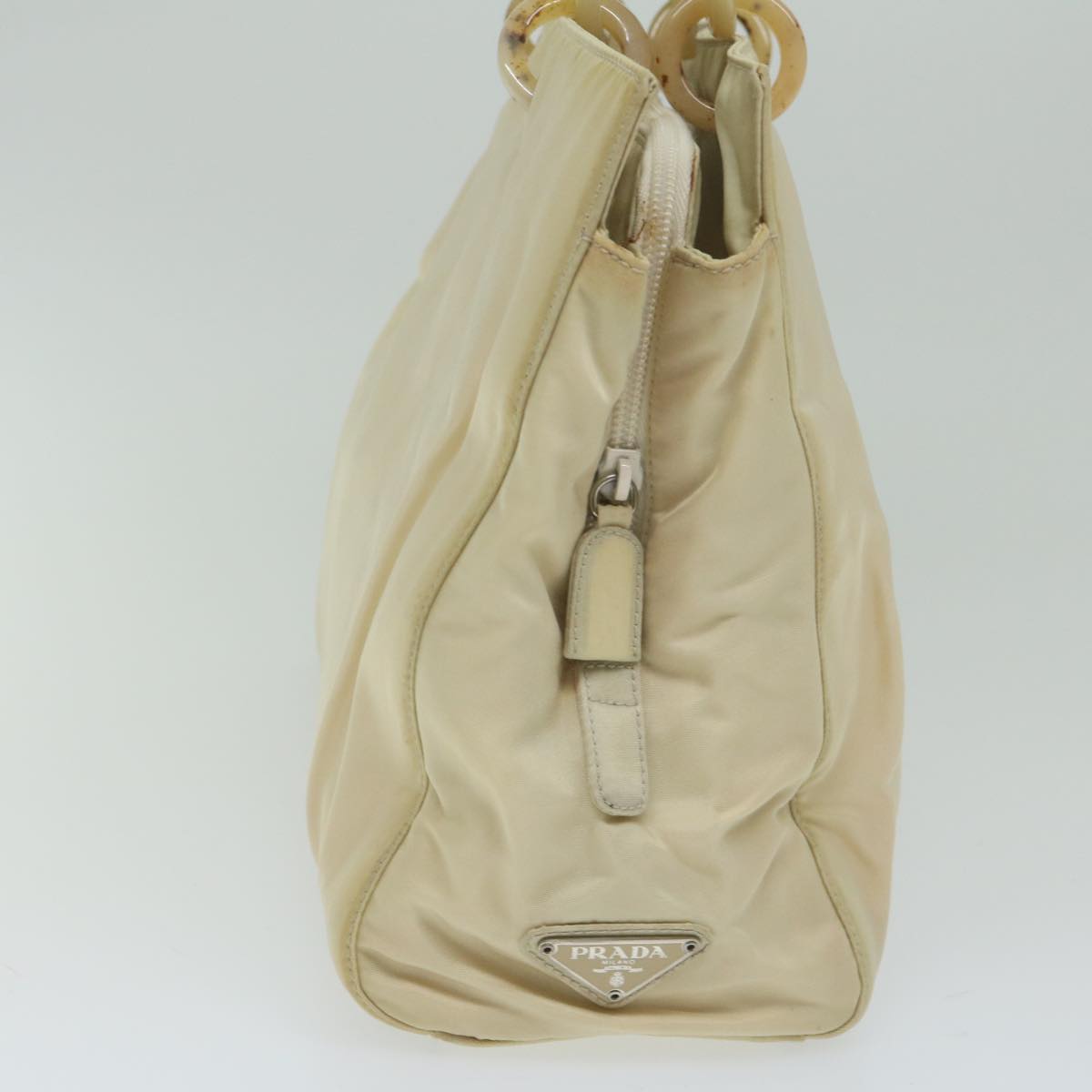 PRADA Hand Bag Nylon Beige  bs10883