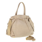 PRADA Hand Bag Leather 2way Beige  bs10932