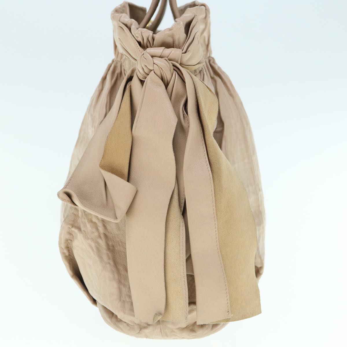 PRADA Hand Bag Leather 2way Beige  bs10932