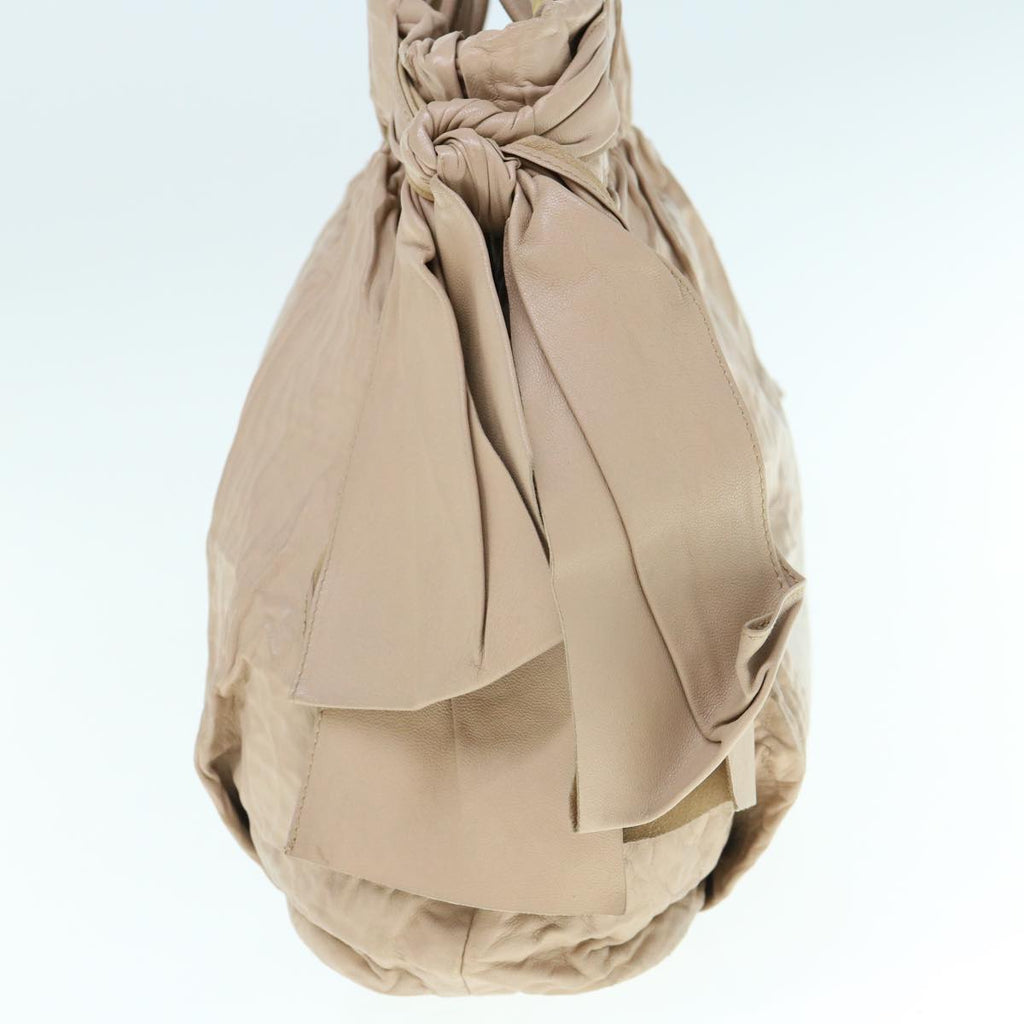 PRADA Hand Bag Leather 2way Beige  bs10932