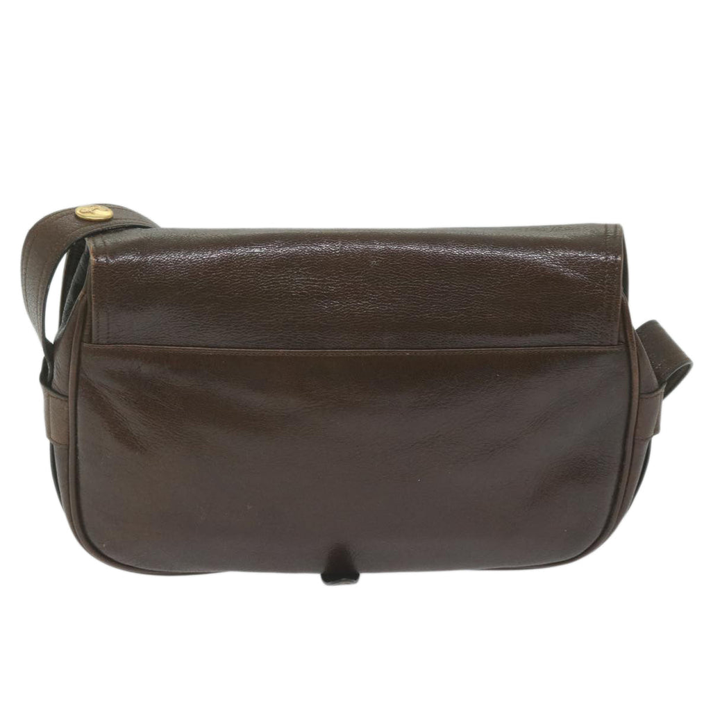 CELINE Shoulder Bag Leather Brown  10936