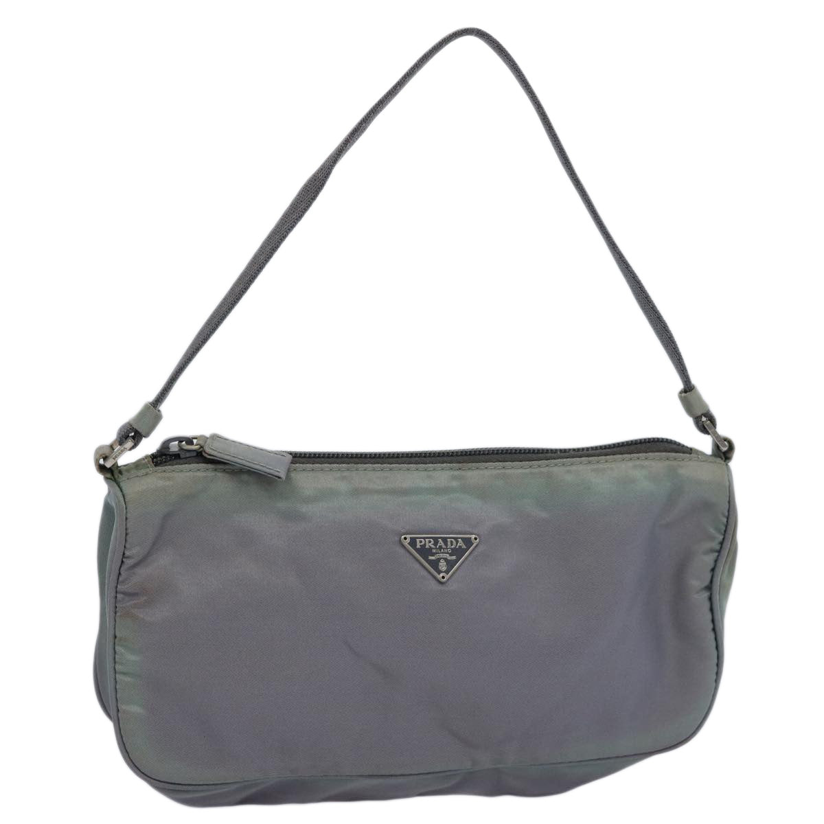 PRADA Accessory Pouch Nylon Gray  bs10940