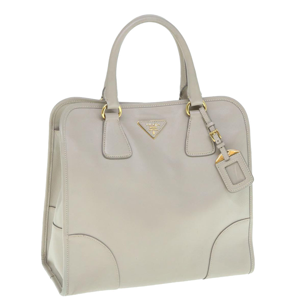PRADA Hand Bag Safiano leather Beige  bs10954