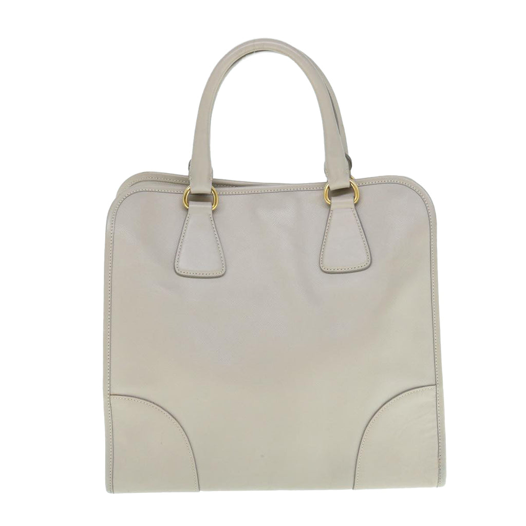 PRADA Hand Bag Safiano leather Beige  bs10954