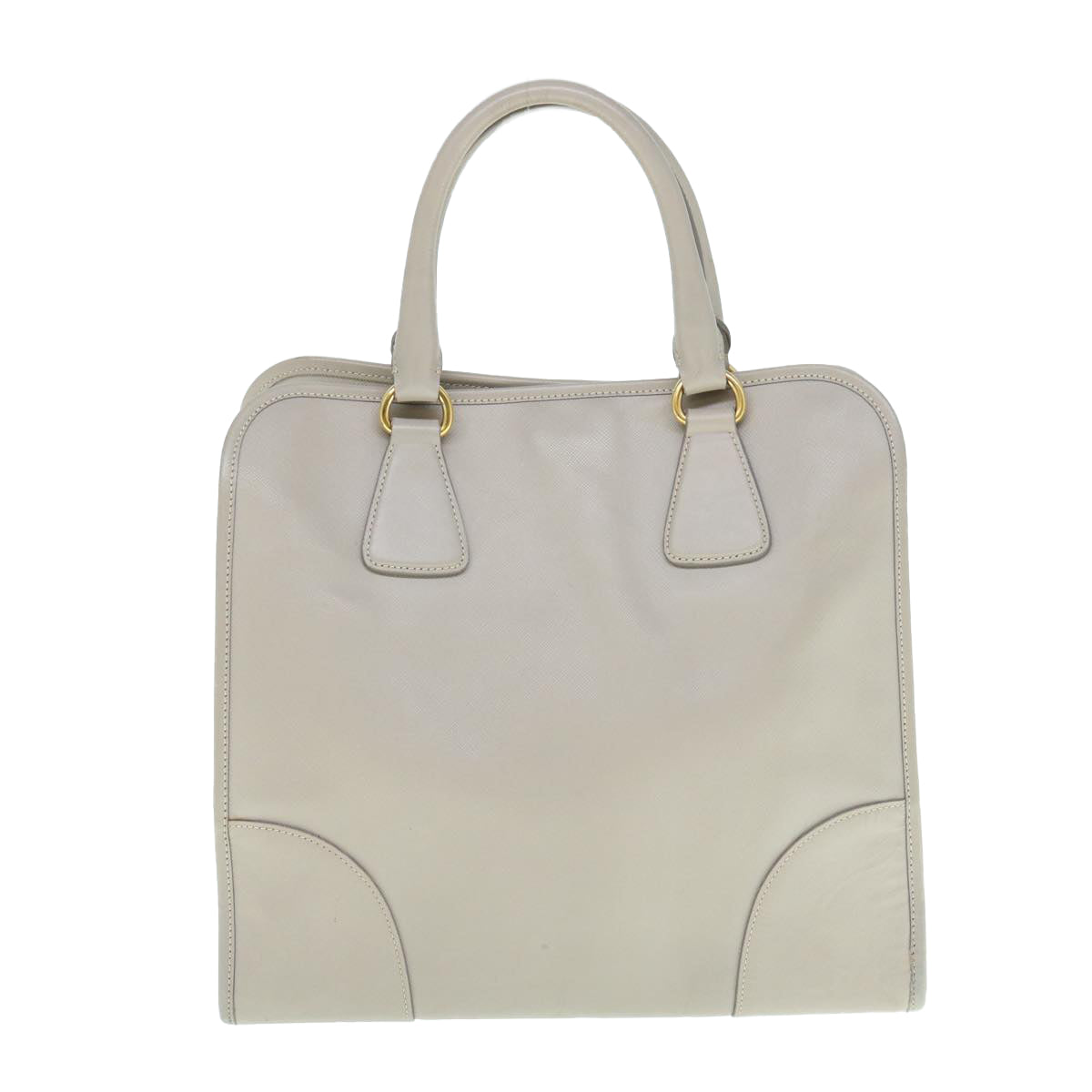 PRADA Hand Bag Safiano leather Beige  bs10954