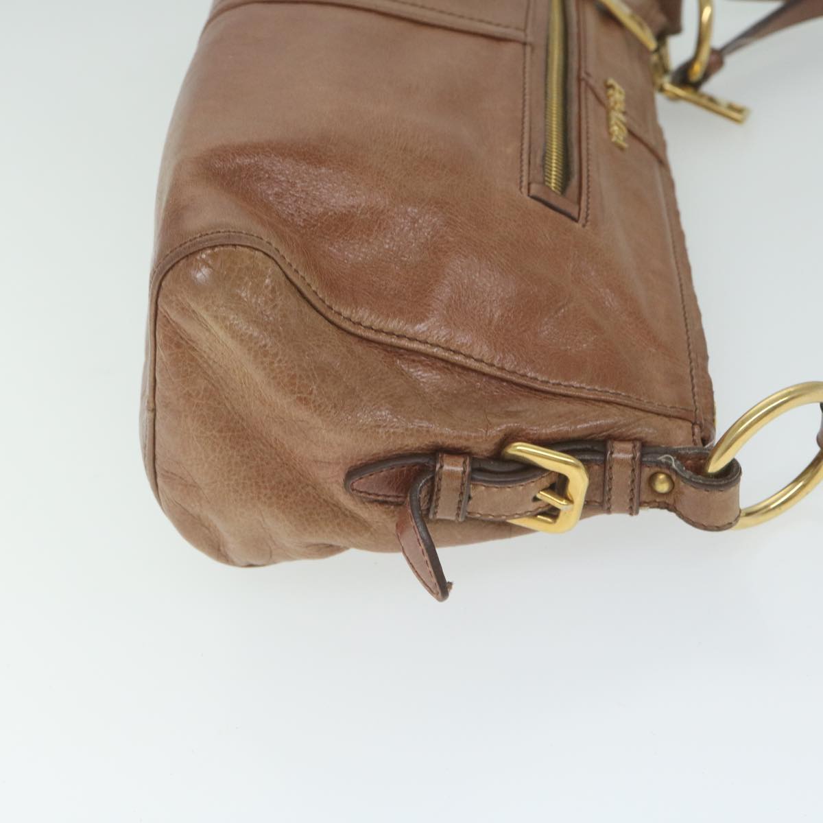 PRADA Shoulder Bag Leather Brown  bs10961