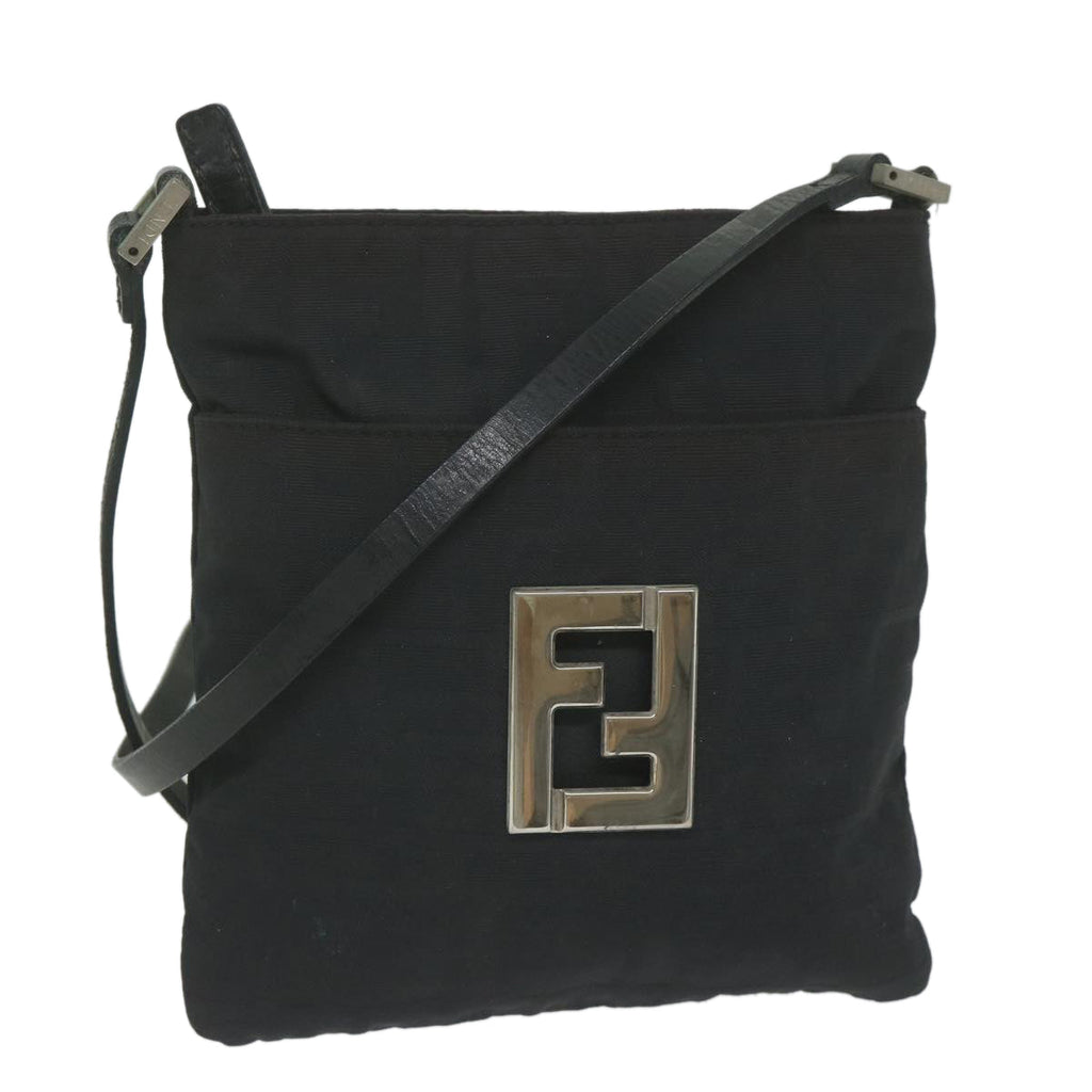 FENDI Zucca Canvas Shoulder Bag Blackbs10962