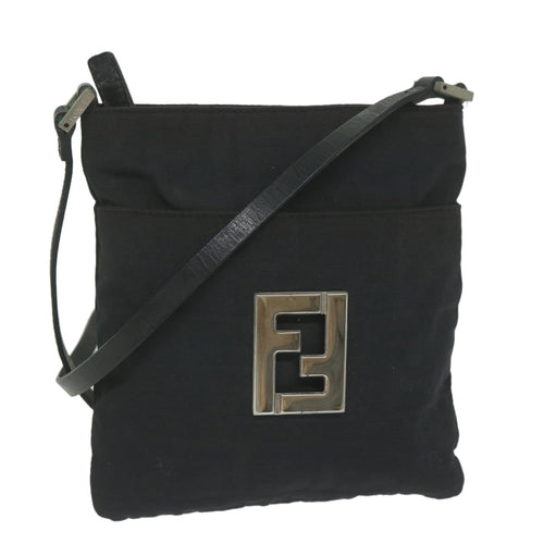 FENDI Zucca Canvas Shoulder Bag Blackbs10962